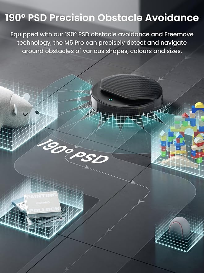 Lefant M5 Pro LiDAR Robot Vacuum and Mop, 18000Pa Suction, PSD 2.0 Smart Obstacle Avoidance, All-in-One Robot Vacuum 120 Day Self-Emptying, Auto Mop Washing, Drying&Refilling, Supports 2.4G/5G WiFi