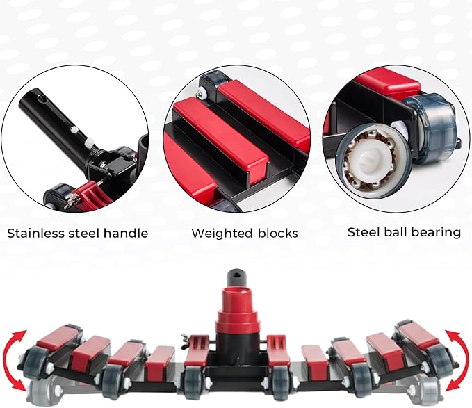Sepetrel Commercial Grade Pool Vacuum Head with Wheels,14" Extra-Wide & Weighted Flexible Heavy-Duty Vac Cleaner for Effortless, Deep Cleaning