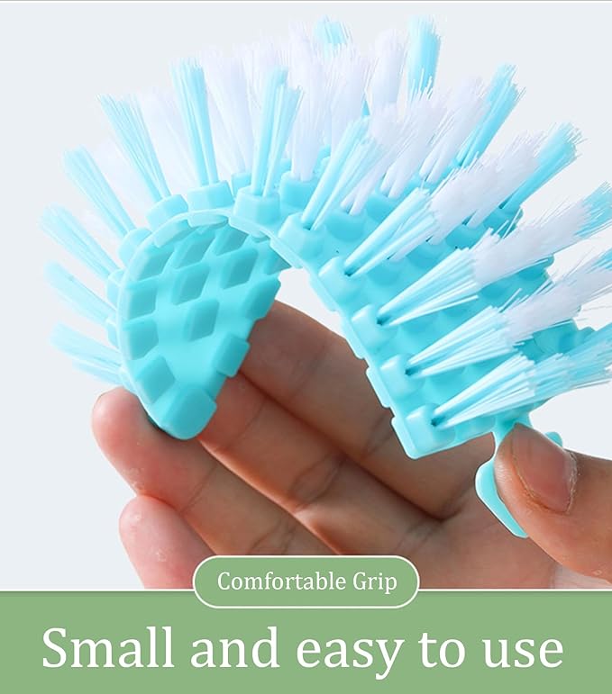 Bendable Scrub Brush, Deep Cleaning for Pool, Tub, Sink Non-Slip Grip, Sturdy Nylon Bristles,2 Pack-Green