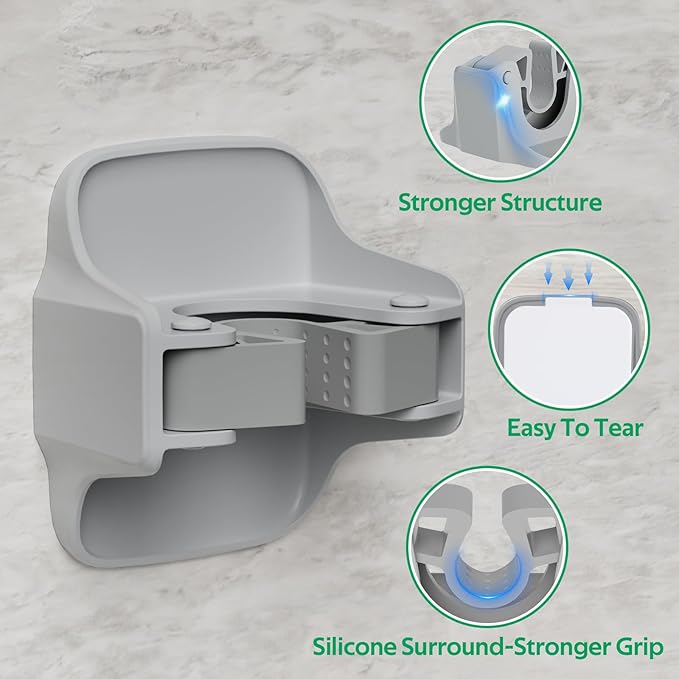 reliahom 3 Pack Broom Holder Wall Mount Mop Grippers No Drilling Self Adhesive Anti-Slip Mop Handle Hanger Dustpan and Broom Organizer Garage Storage Racks-Gray