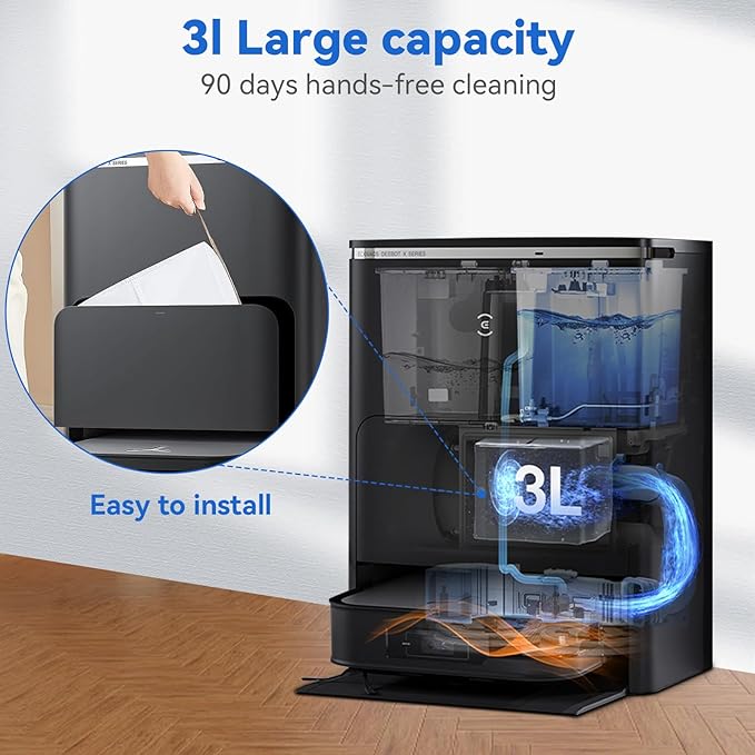 Dust Bags Compatible with ECOVACS DEEBOT X2 Omni/ X2/ X2 PRO/ DEX86/T30S / T30S PRO/X5 Robot Vacuum Cleaner - Disposable Replacement Vacuum Bags（6Pack)