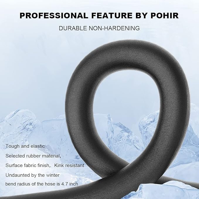 POHIR Power Washer Hose 100FT with 3/8'' Quick Connect, High Tensile Wire Braided Car Wash Water Hose with 2 Quick Connect Kits Compatible M22 14 mm, 1/4 Inch Hose for Pressure Washer, 4200 PSI