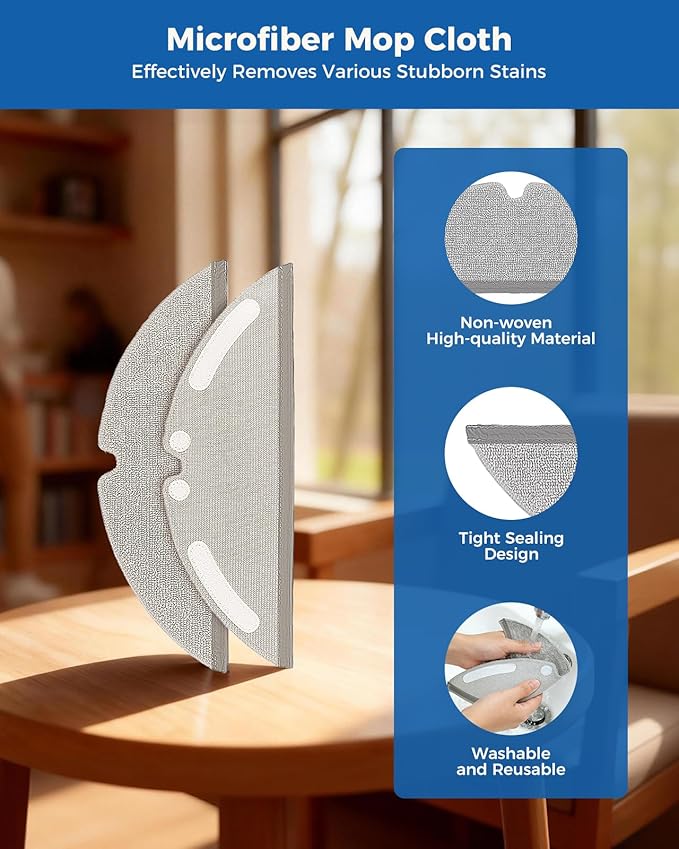 Accessories Parts for Dreame D20 Pro Plus,for Move E30 pro plus Vacuum Cleaner,24 pcs Replacement Parts :2 Main Brush,6 dust Bag,4 HEPA Filters,4 mop Pads,6 Side Brush