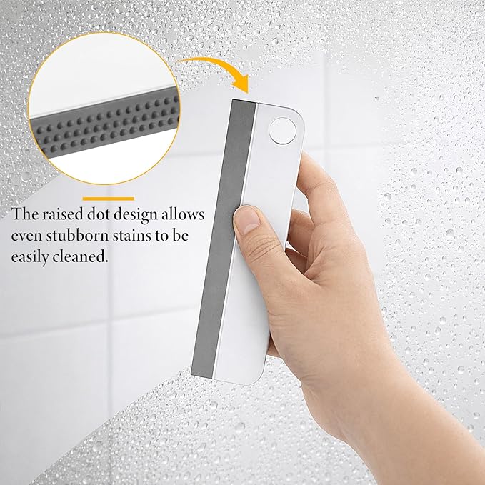 2 Pcs Mini Soft Rubber Mirror Squeegee Window Scrubber Scraper for Shower Glass Doors Cleaning Squeegee Tool Car Windows Windshield Mirror Tile Cleaner