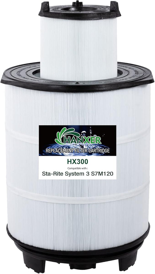 HANXER® System 3 S7M120 Inner and Outer Set Pool Filters- Replacement for SR300, 25021-0200S and 25022-0201S Pool Filter Cartridge, 300 Sq.Ft.