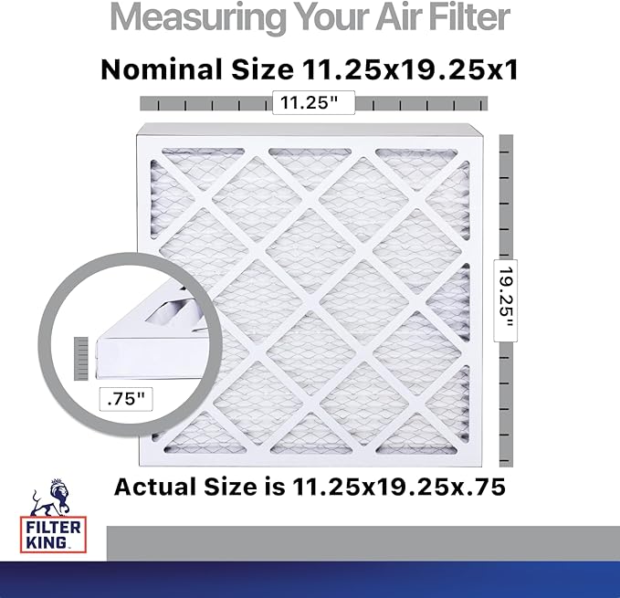Filter King 11.25x19.25x1 Air Filter | 4-PACK | Carbon MERV 8 HVAC Pleated A/C Furnace Filters | MADE IN USA | Actual Size: 11.25 x 19.25 x .75"