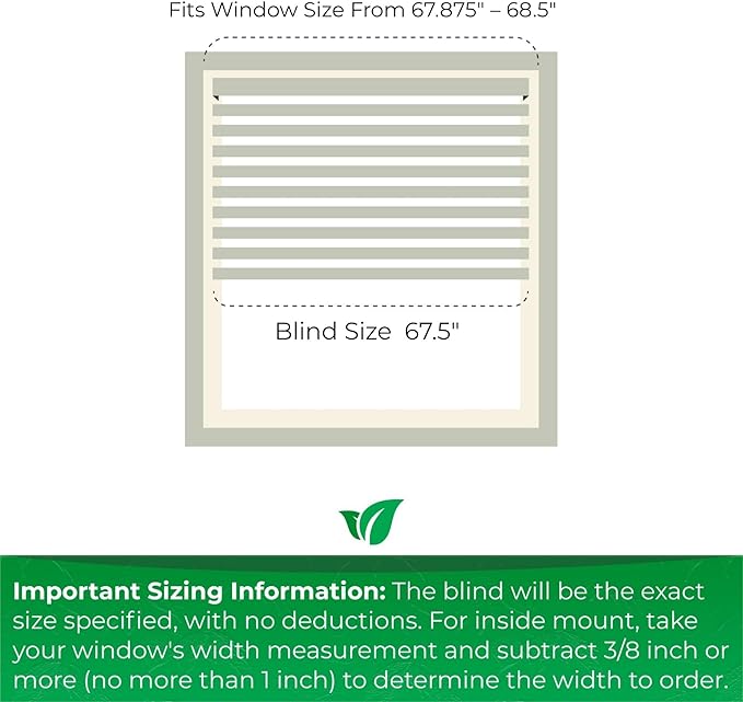 CALYX INTERIORS Faux Wood Blinds with Classic Valance, Cordless, 2" Slat, 67.5" W x 60" H, Blinds for Indoor Windows, Room Darkening Window Blinds for Home Interior Windows and Doors, Pure White