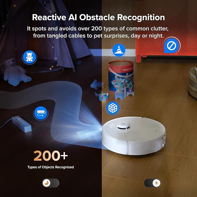roborock Qrevo Curv 2 Flow Robot Vacuum and Mop, SpiraFlow Real-Time Self-Cleaning Roller Mop, 20,000 Pa, Dual Zero-Tangle System, AI Obstacle Avoidance, Heat-Washes & Dries Mop, Carpet Protection