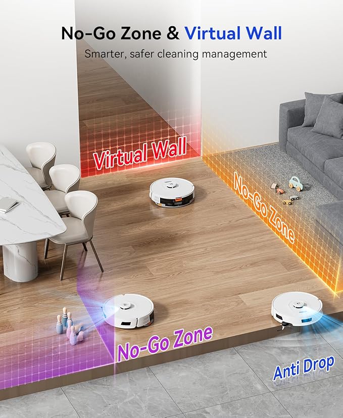 Redroad Robot Vacuum Cleaner 20,000 Pa Robot Vacuum and Mop,90 Day Self Emptying Vacuum Robot,Lidar Navigation,5G/2.4GWiFi APP Aspirateur Robot,Self-Charging Robot Vacuums for Pet,Floor,Carpet White
