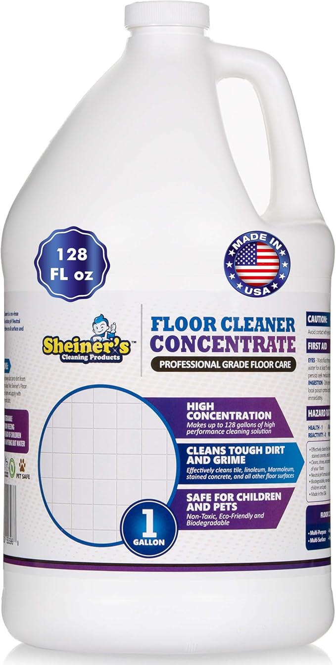 Sheiner's Multipurpose Cleaner Concentrate, No-Rinse Floor Cleaner for Mopping & Floor Degreaser for Home, Safe for Kids & Pets, Non-Toxic Lavender Scent All Purpose Cleaner Supplies,1-Gallon.