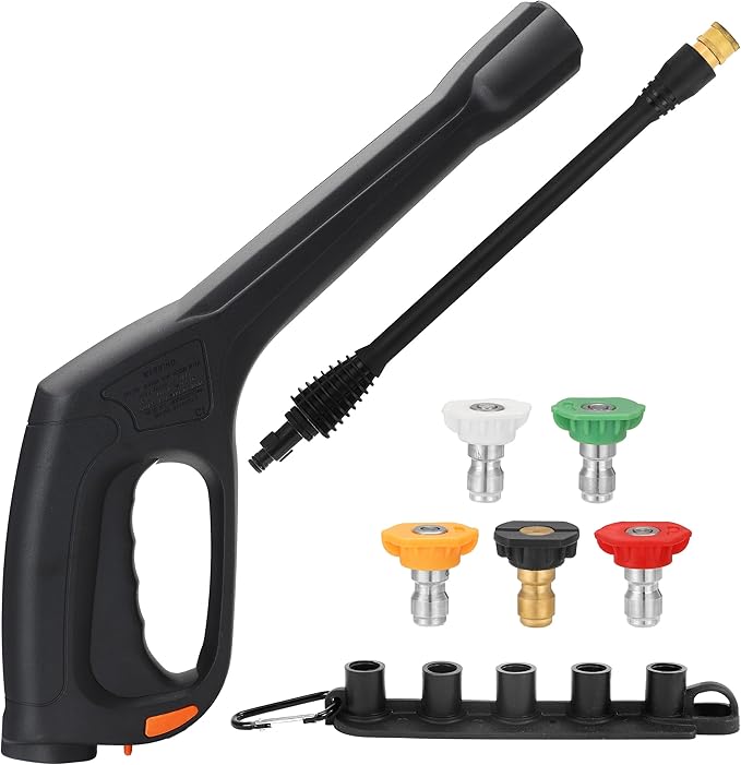 JOEJET Pressure Washer Spray Gun with Extension Wand and 5 Nozzle Tips, Compatible with Some Portland Husky Black Decker Ford Pulsar ShopForce Taskforce Powerwasher Power Washer
