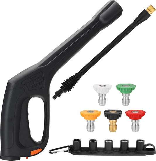 JOEJET Pressure Washer Spray Gun with Extension Wand and 5 Nozzle Tips, Compatible with Some Portland Husky Black Decker Ford Pulsar ShopForce Taskforce Powerwasher Power Washer