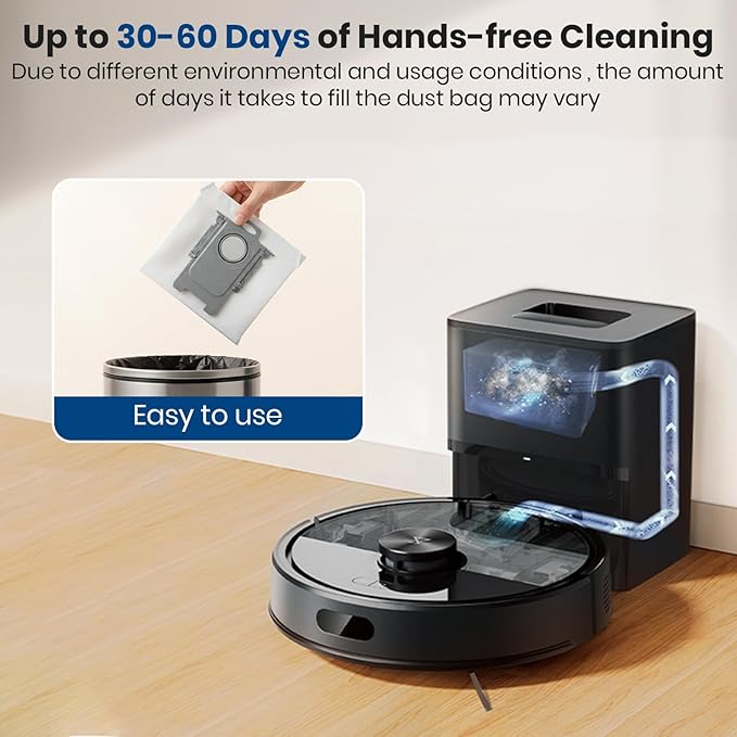 20-Pack Q7 M5+, Q5+ Replacement Dust Bags for Roborock Q5 Max+, Q5 Pro+, S8,S7 Pro Ultra, S7MaxV Ultra, S8+, Q7,Q8 Max+, Q10 S5+,Q10 X5+ Vacuum Bags for Roborock, Disposable Dust Bags