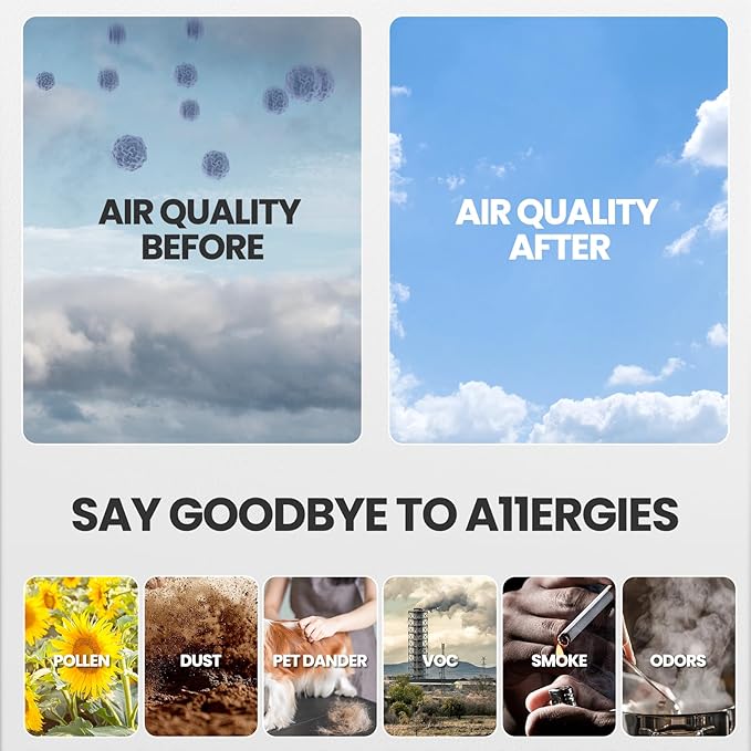 5 Pack FLT4825 True HEPA Filter B Replacement with Activated Carbon Pre-Filters Compatible with Guardian Air Purifier AC4825 AC4300 AC4800 AC4900 AC4850