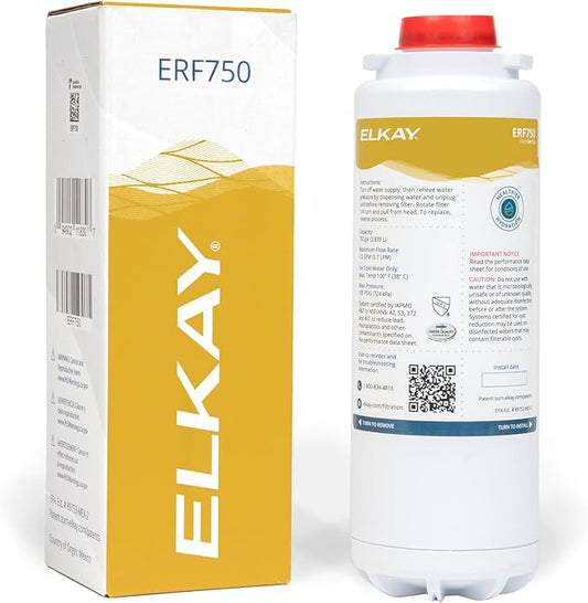 Elkay Genuine ERF750 WaterSentry Lead + Microplastics NSF/ANSI Certified Residential Filter (ezH2O Liv & Filtered Faucet)