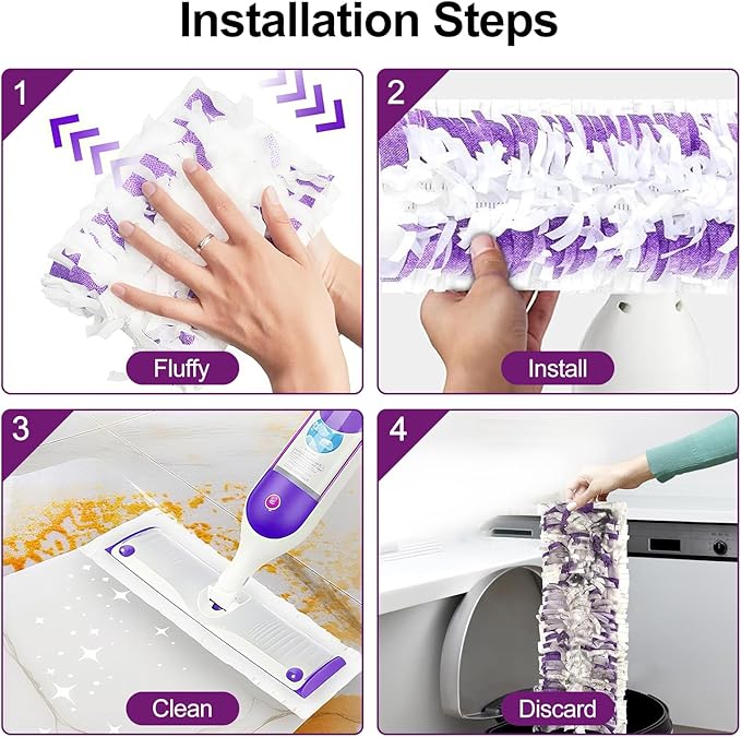 32 Pack 5X Cleaning Power Mop Pads for Swiffer Power Mop, Disposable Power Mop Pad Refills, 14-Layer Thickened, Quick-Absorb, No Residue, for All Finished Floors