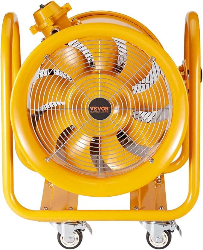 VEVOR Explosion Proof Fan 16 Inch, 350W 4240CFM, Industrial Portable Ventilator Blower/Exhaust with 9.8ft Light Cord -No Plug
