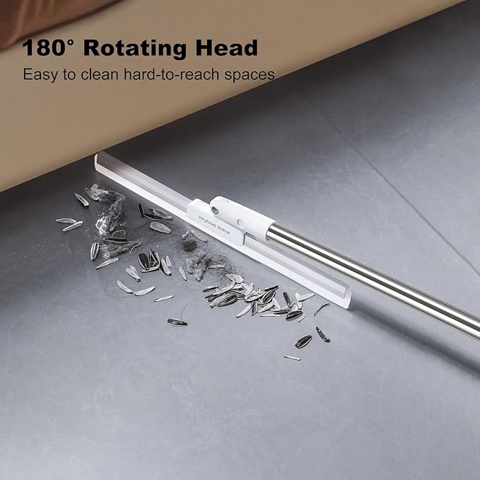 JOYBOS Rubber Squeegee for Floor, 50'' Long Handle Floor Squeegee Broom, Silicone Broom for Pet Hair Remover, Sweeper Window Squeegee for Floor, Tile, Grout, Brick, Decks, Garages,Basement