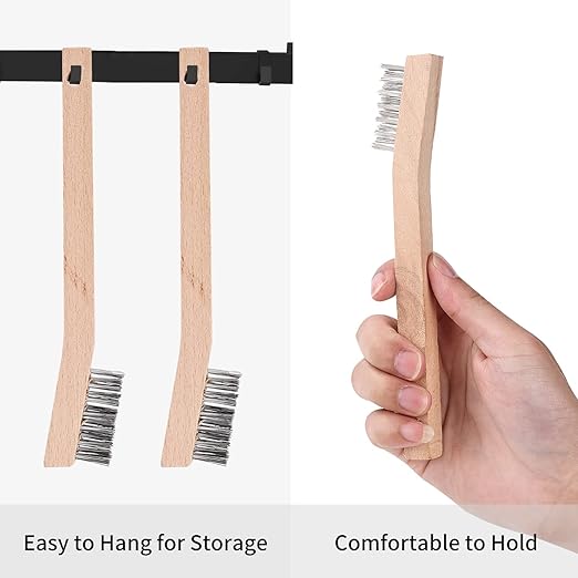 Wood Handle Wire Scratch Brush Sets (18, 18Pack-7in Stainless Steel Small Wire Scratch Brushes with Beech Wood Handle)