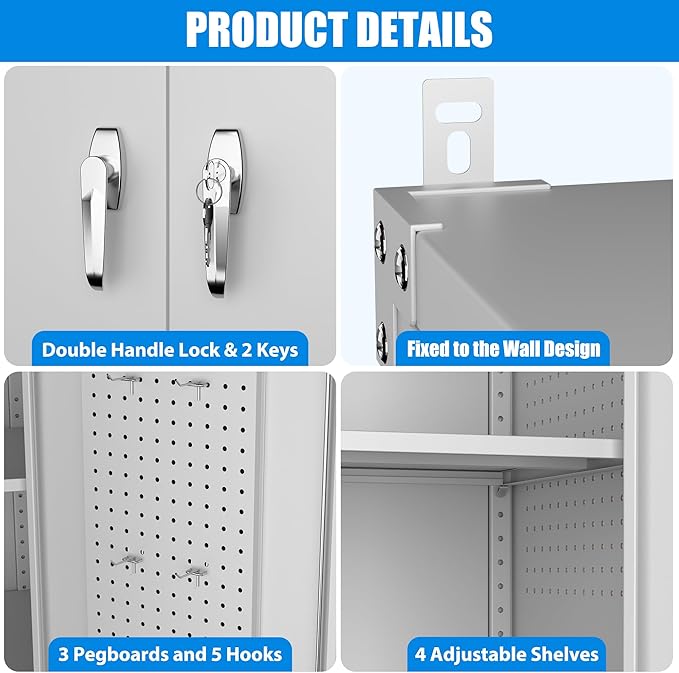SUXXAN 2025 Upgraded Wide & Deep Garage Storage Cabinet with Wheels