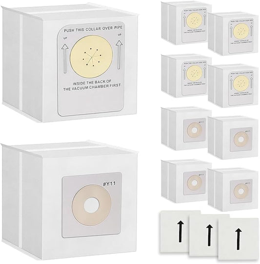 10 Pack Y11 Vacuum Bags With 3 Motor Filters Compatible with InterVac RoadVac RV Cleaner CSRM & CS-9 and Dometic CV1004-8, Part # Y11