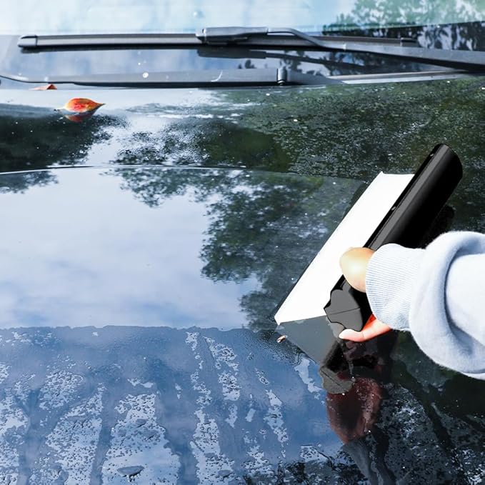 Car Squeegee,12 inch Silicone Automotive Water Wiper for Drying,Flexible Auto T-Bar Water Blade for Car,Windshield,Glass,Window,Bathroom (Black)