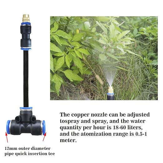 Update 82Ft Irrigation Copper Nozzle System, Automatic Irrigation System with Replaceable 360°Bendable Sprayer,atomizing Copper Nozzle for Watering System for Garden Plant Lawn Patio and Yard. (20)