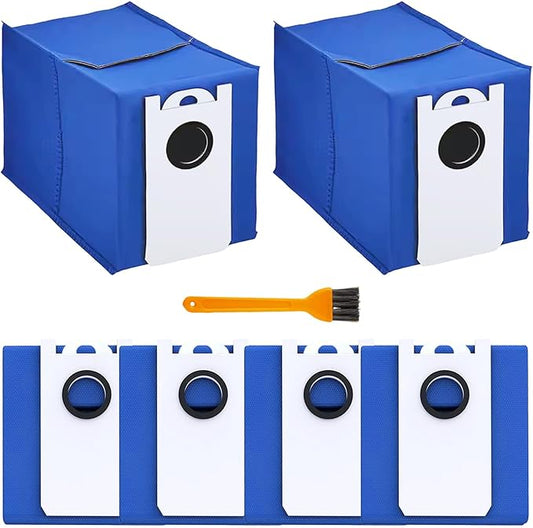 6-Pack UltraVision/UltraVision Pet Replacement Dust Bags for bObsweep RC400 & UltraVision/UltraVision Pet Robot Vacuum– 4.6L High-Capacity Self-Emptying Robot Vacuum Bags