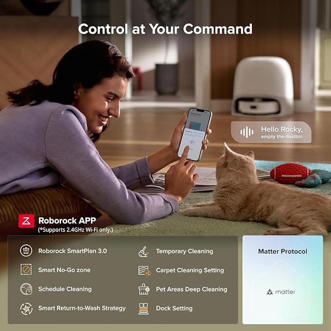 roborock Qrevo Curv 2 Flow Robot Vacuum and Mop, SpiraFlow Real-Time Self-Cleaning Roller Mop, 20,000 Pa, Dual Zero-Tangle System, AI Obstacle Avoidance, Heat-Washes & Dries Mop, Carpet Protection