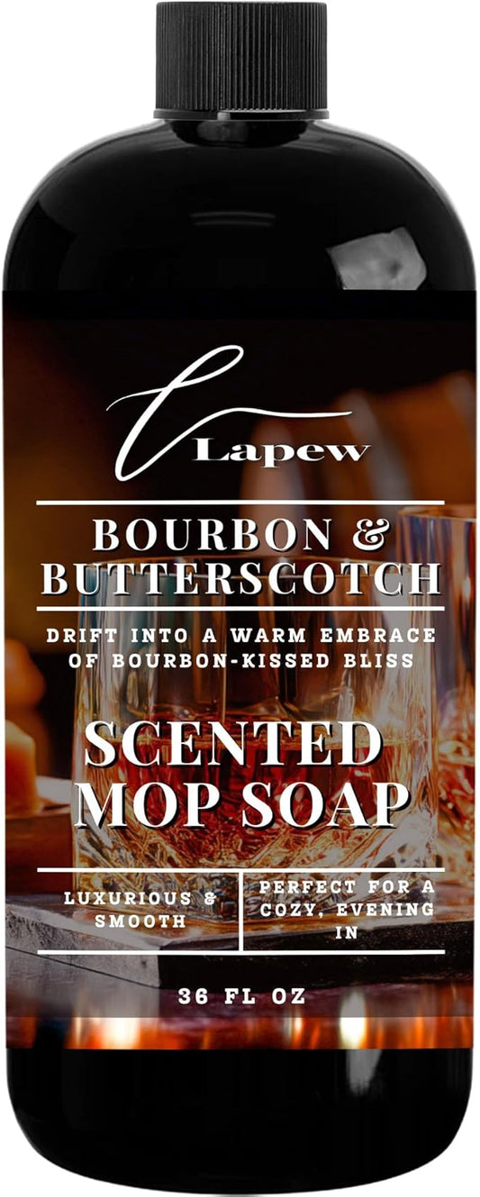 Luxury Floor Cleaner, Scented Mop Soap Concentrate | Hard Floor Cleaner for Tile, Vinyl, Laminate, LVP & Sealed Hardwood | Low-Foam, Streak-Free | 36 oz | Bourbon & Butterscotch