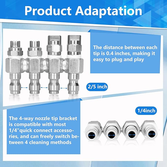 4 Way Rod Nozzle suitable for 6 GPM Rod Pressure Washer Nozzle