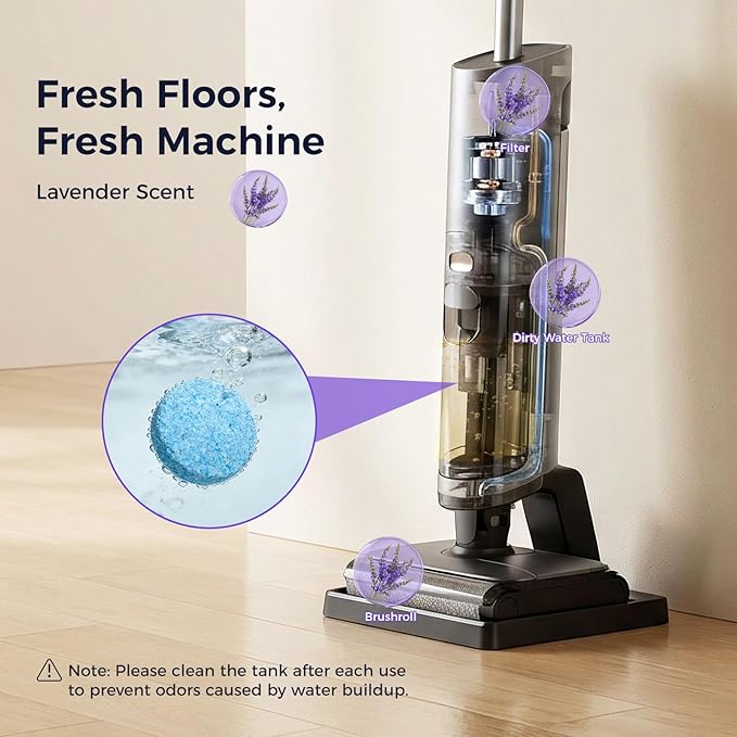 YGY 36 Pack lavender Scent Floor Cleaner, Deodorizes and Deep Cleans for Multiple Hard Floors, Lavender Scent, Compitable with Tineco Vacuum Mop, Cleaning Solution-36 Tablets