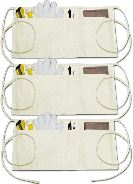 Canvas Work Waist Apron with 3 Pockets