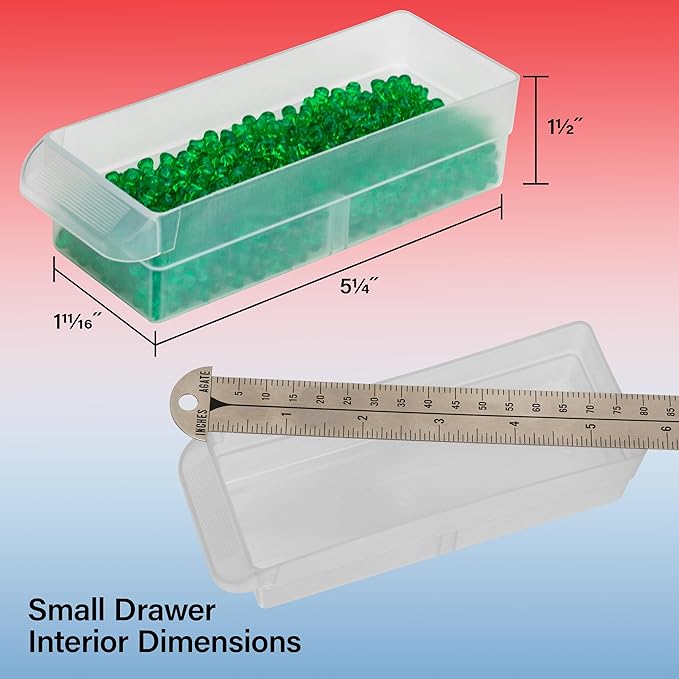 Akro-Mils 26-Drawer Plastic Drawer Storage Cabinet for Garage Organization, Bead Organizer, Building Bricks Storage, Teacher Toolbox, Makeup Organizer, 20" W x 6" D x 10" H, 10126 Red