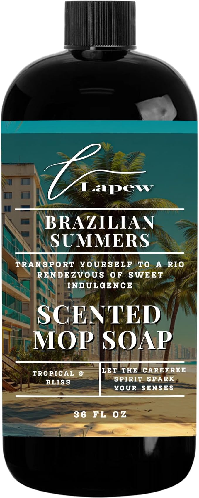 Brazilian Summers Scented Mop Soap Concentrate 36 oz | Premium Fragranced Floor Cleaner | Streak-Free | Hard Floor Cleaning Solution | Eco Friendly | Made in USA