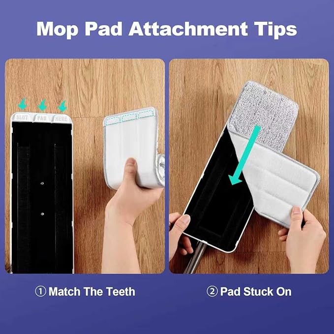 Mop and Bucket Set, Flat Mops for Floor Cleaning, Wall Mop with 60" Extensible Handle, Hardwood Floor Mop with 4 Microfiber Pads