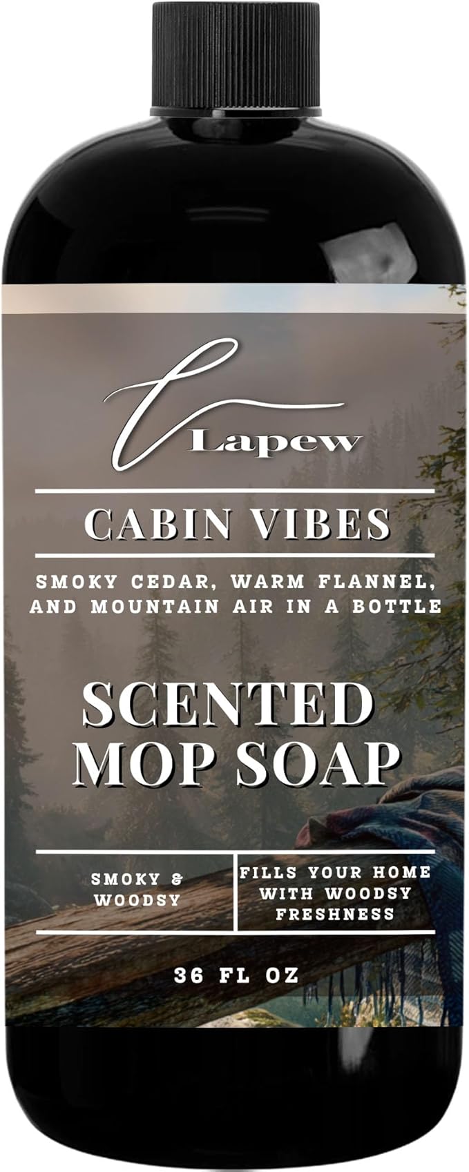 Luxury Floor Cleaner, Scented Mop Soap Concentrate | Hard Floor Cleaner for Tile, Vinyl, Laminate, LVP & Sealed Hardwood | Low-Foam, Streak-Free | 36 oz | Cabin Vibes