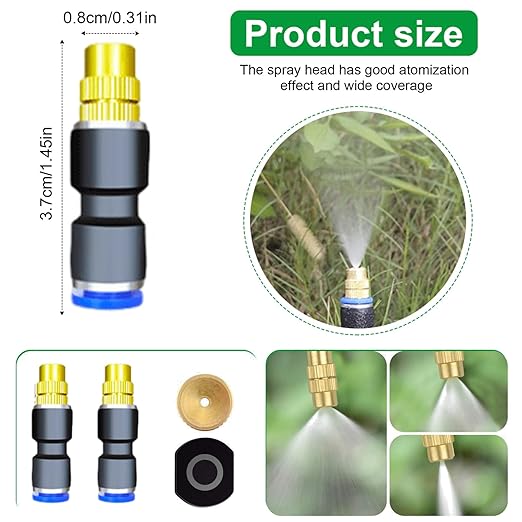 Update 66Ft Irrigation Copper Nozzle System, Automatic Irrigation System with Replaceable 360°Bendable Sprayer,atomizing Copper Nozzle for Watering System for Garden Plant Lawn Patio and Yard.(16)