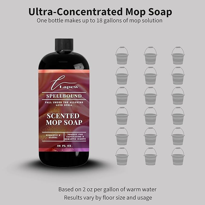 Luxury Floor Cleaner, Scented Mop Soap Concentrate | Hard Floor Cleaner for Tile, Vinyl, Laminate, LVP & Sealed Hardwood | Low-Foam, Streak-Free | 36 oz | Spellbound