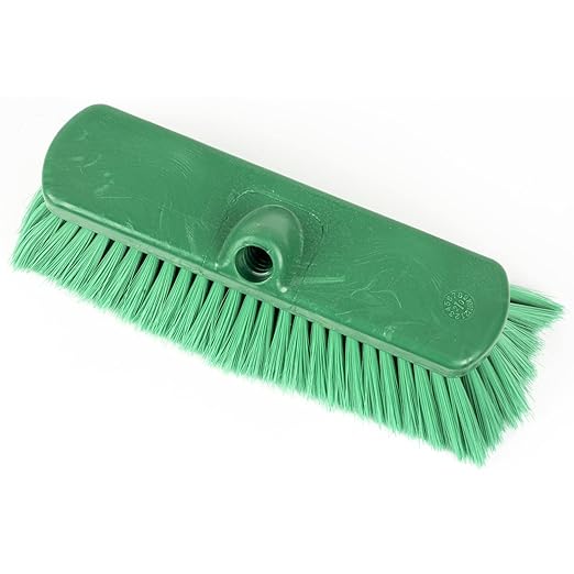 SPARTA 41278EC09 Flo-Thru Plastic Wall Scrub Brush, Equipment Brush With Soft Nylex Bristles For Industrial Kitchens, Hospitals, Commercial Cleaning, 4 Inches, Green