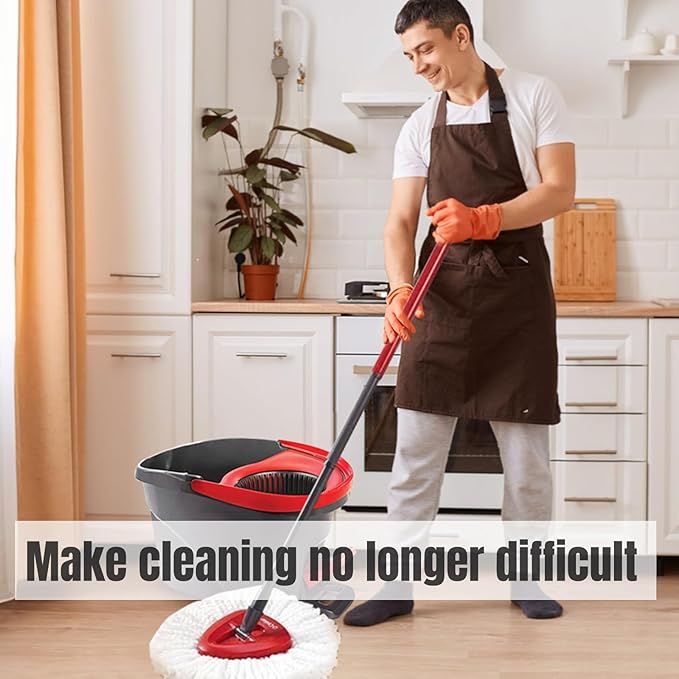 16Pcs Spin Mop Replacement Heads, White Large 360° Easy Wring Spin Mop 100% Microfiber Refill, Easy Cleaning Spin Mop Heads, Deep Clean, Machine Washable for Easy House Cleaning Floor Mopping