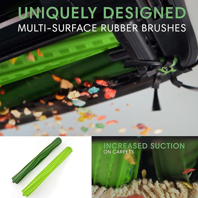 4 Set s9 replacement rollers Compatible with iRobot Roomba s9 (9150) s9+ s9 Plus (9550) s Series Vacuum Cleaner Multi-Surface Rubber Brushes,Roomba s Series roller brushes