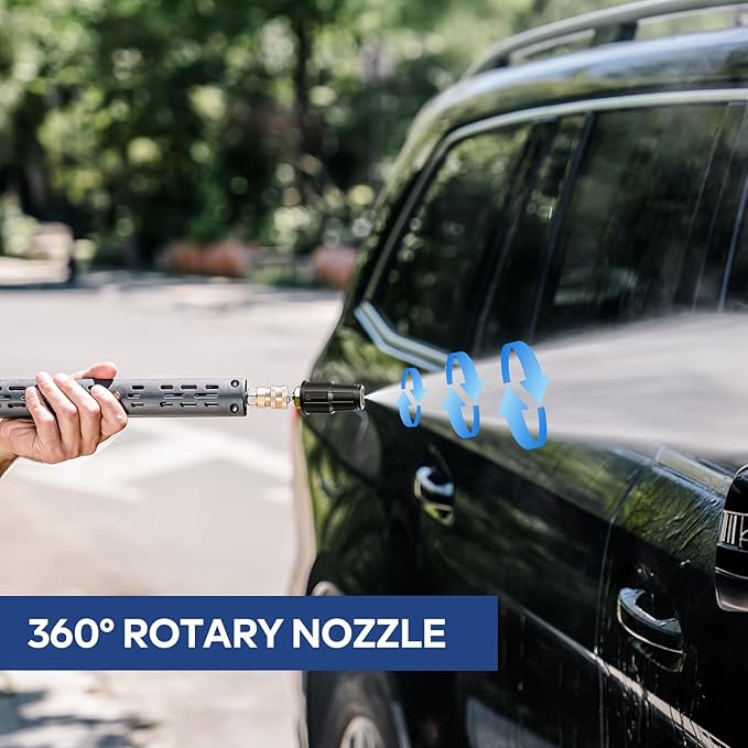 Turbo Nozzle Pressure Washer Tips, 4000 PSI Upgrade 360° Rotating Turbo Spray Tips with 1/4" Quick Connector, Pressure Washer Replacement for Cleaning Concrete, Brick Surface (4.0 GPM)
