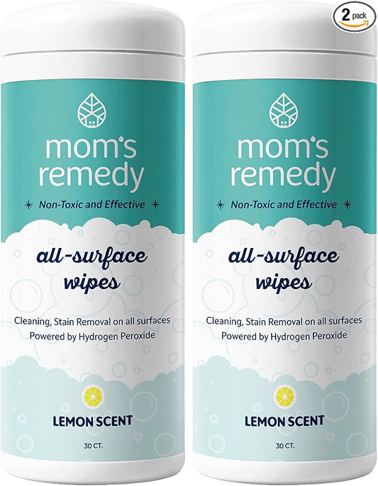 MOMREMEDY Hydrogen Peroxide Cleaning Wipes | All Purpose Cleaner and Stain Remover | Multipurpose for Home, Kitchen, Bathroom, All Surfaces | Non-Toxic