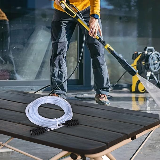 High Pressure Washer Siphon Hose and Filter Set Spray for Soap Application 2 Filters, Compatible with Most Outdoor Cleaning Equipment White/Black Plastic Construction