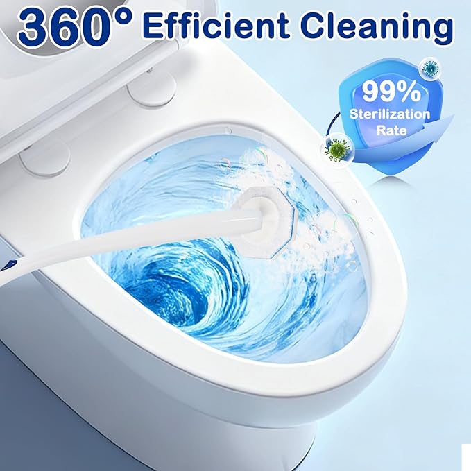 80 Count Disposable Toilet Wand Refills for Clorox Toilet Wand, Compatible with Most Toilet Wand Refill System, 5X Cleaning Power Scrubber Refill,360° Efficient Cleaning, No Falling Apart