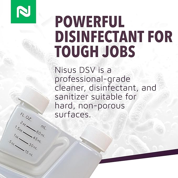 Nisus DSV Disinfectant, Sanitizer, Virucide, Concentrated Solution for Hard Non-Porous Surfaces, Hospitals, Homes, Industrial & Food Processing Areas, 1 Quart