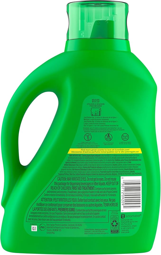 Gain Moonlight Breeze HE Deep Cleaning Concentrated Liquid Laundry Detergent, 61 Loads, 88 fl oz