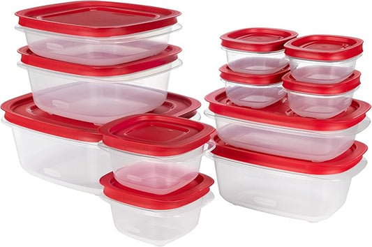 Rubbermaid EasyStore Rectangle and Square Containers, 22-Piece Set, Food Storage Containers with Lids