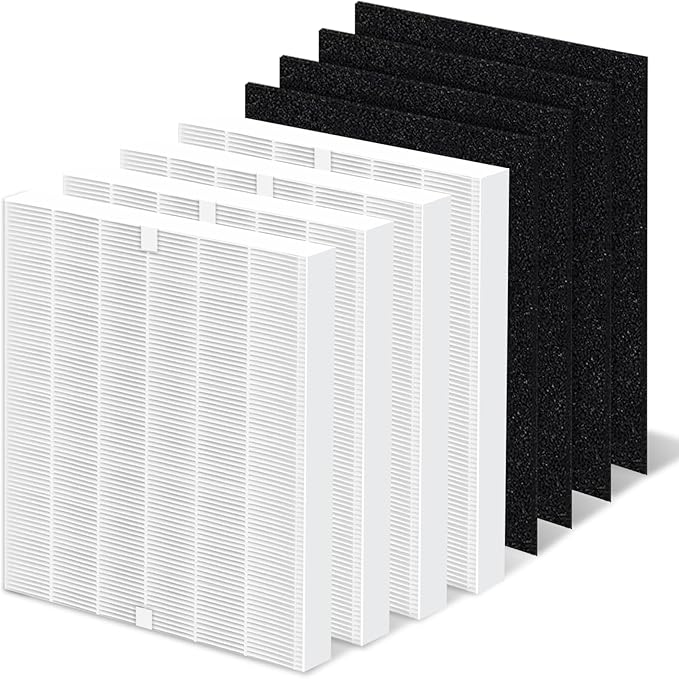 AP-1512HH Replacement Filter Compatible with Coway Airmega AP-1512HH and Airmega 200M air Puri-Fier, AP-1512HH-FP, AP-1518R, AP-1519P, 4 Filter, 4 Carbon Filters, Compared to Part #3304899